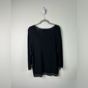 Finity Woman Black with White Detail Long Sleeve Top